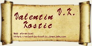 Valentin Kostić vizit kartica